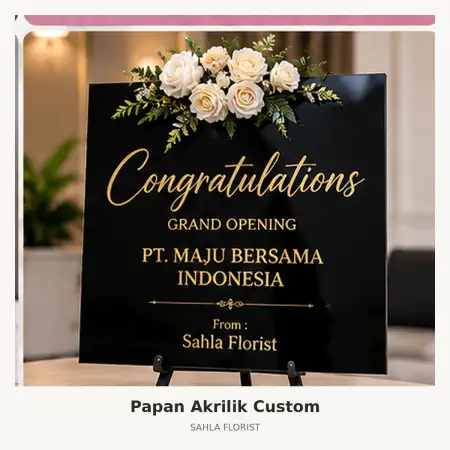 Papan Bunga Akrilik Cawang